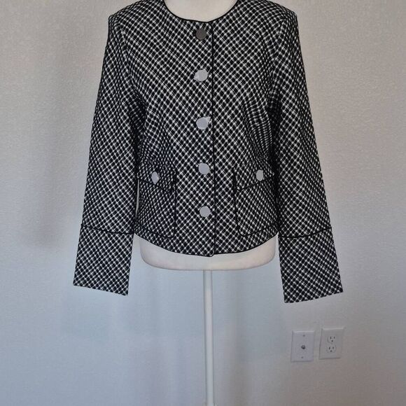 SPANX Jackets & Blazers - SPANX Women’s Ponte Jacket Jacquard Plaid Cropped Blazer Size S